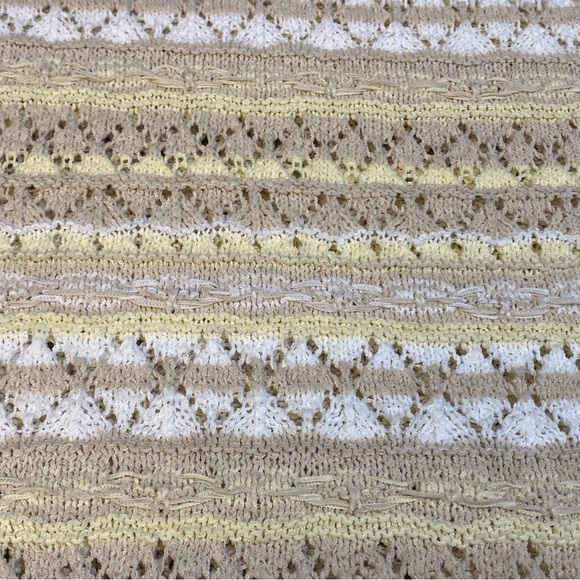 Belle by Kim Gravel Summer Boho Pointelle Stripe Sweater Size XL NWOT - Picture 5 of 11